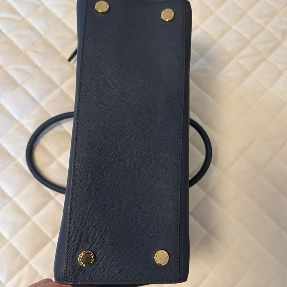 Michael Kors Dark Navy Leather Blue Purse